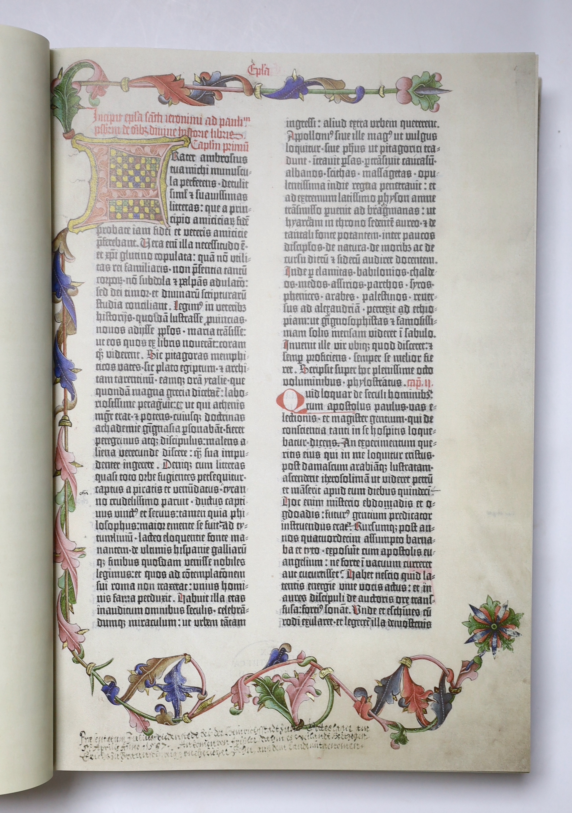 Fussell, Stephan (editor) - The Gutenberg Bible, 2 vols, a facsimile of the 1454 edition, with accompanying booklet, Taschen, Cologne, 2018.